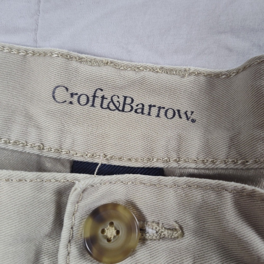 Croft & Barrow Cargo Shorts Mens 46 Khaki Excellent Cotton Elastic Waist Utility - Picture 4 of 10